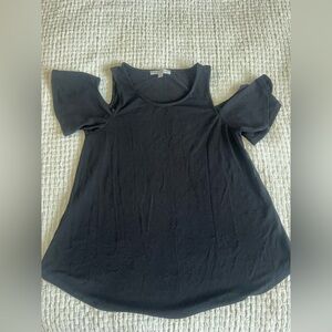 Black Women's Shoulder Cutout Blouse